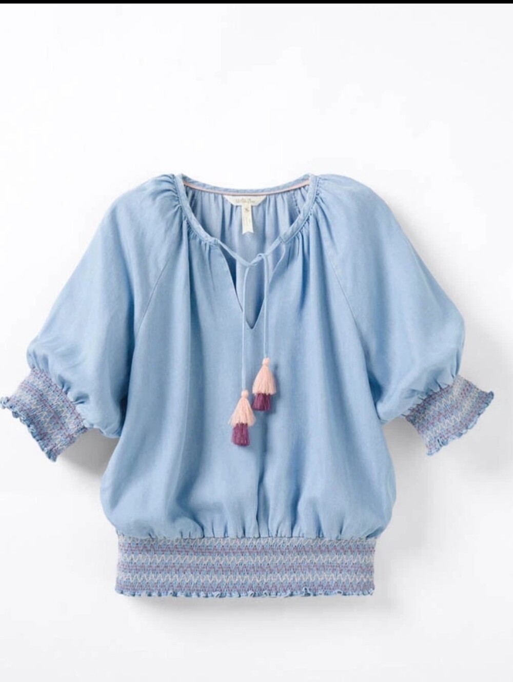 Matilda Jane Enchanted Garden Mayaville Tassel Top Chambray Boho Medium